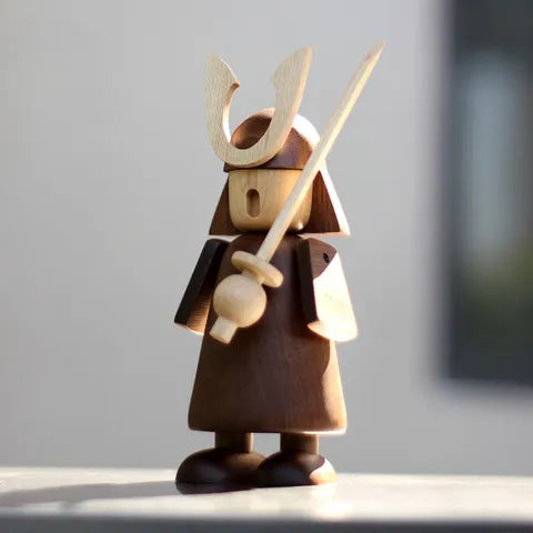 Handcrafted Wooden Knight Figurine with Sword | Medieval Warrior Decor
