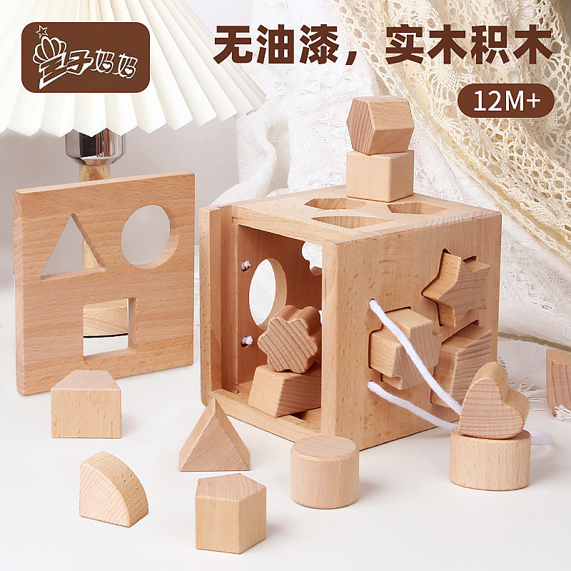 100pcs Natural Wooden Building Blocks Set | Montessori Toy for Toddlers & Kids