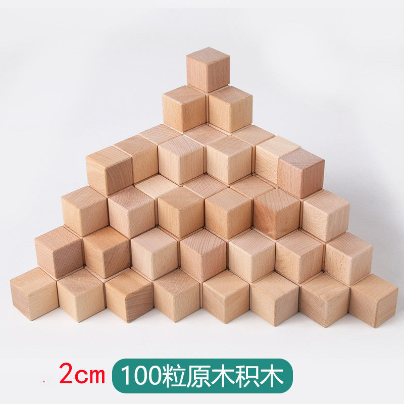 100pcs Natural Wooden Building Blocks Set | Montessori Toy for Toddlers & Kids