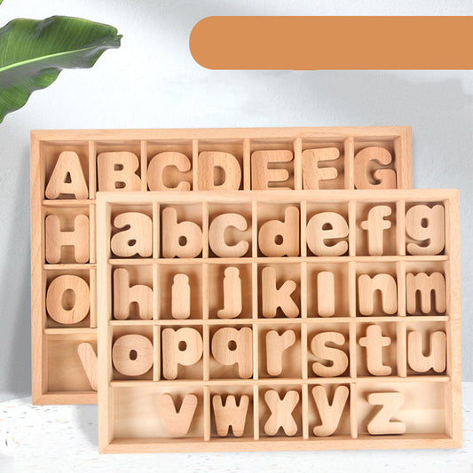 Wooden Alphabet Puzzle Set | Uppercase & Lowercase Letter Blocks for Toddlers