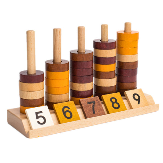 Montessori Wooden Counting Stacker Toy | Math Learning Tool for Kids
