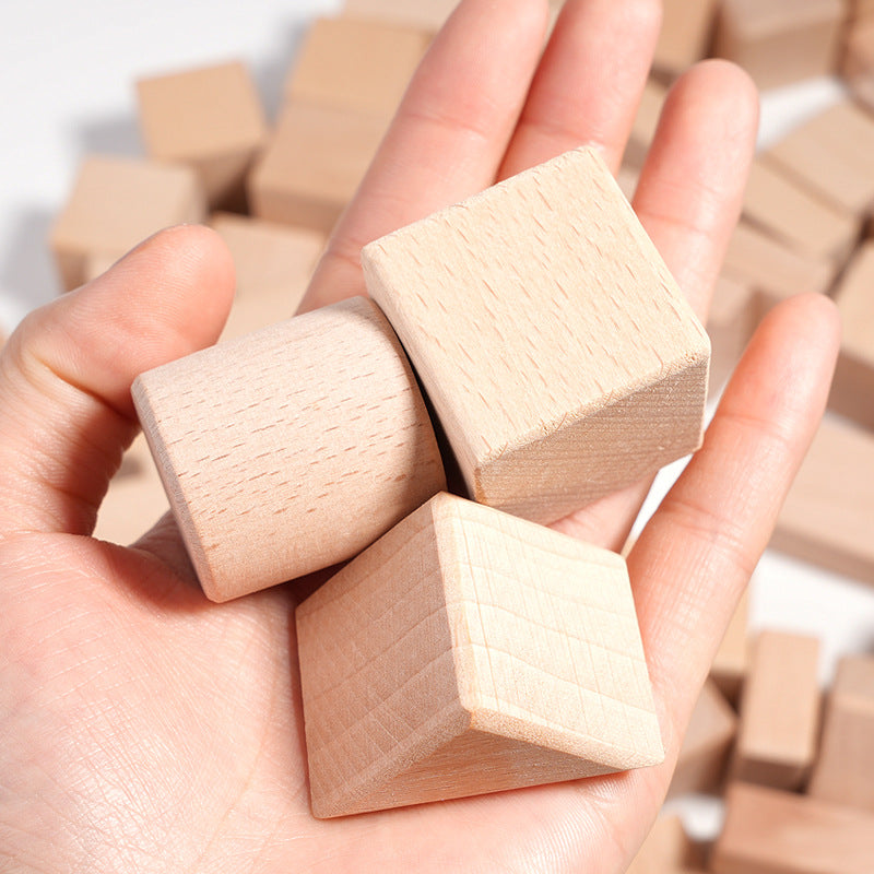 100pcs Natural Wooden Building Blocks Set | Educational Montessori Toy for Toddlers & Kids