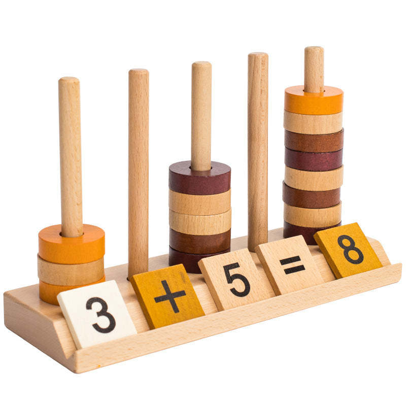 Montessori Wooden Counting Stacker Toy | Math Learning Tool for Kids