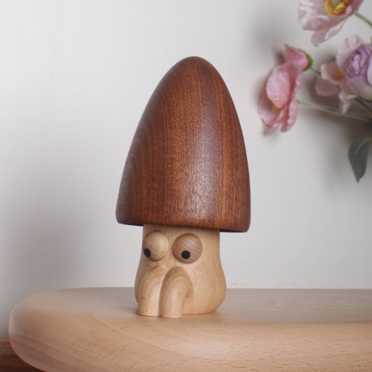 Handcrafted Wooden Mushroom Figurines | Nordic-Style Cartoon Wood Toys & Home Decor