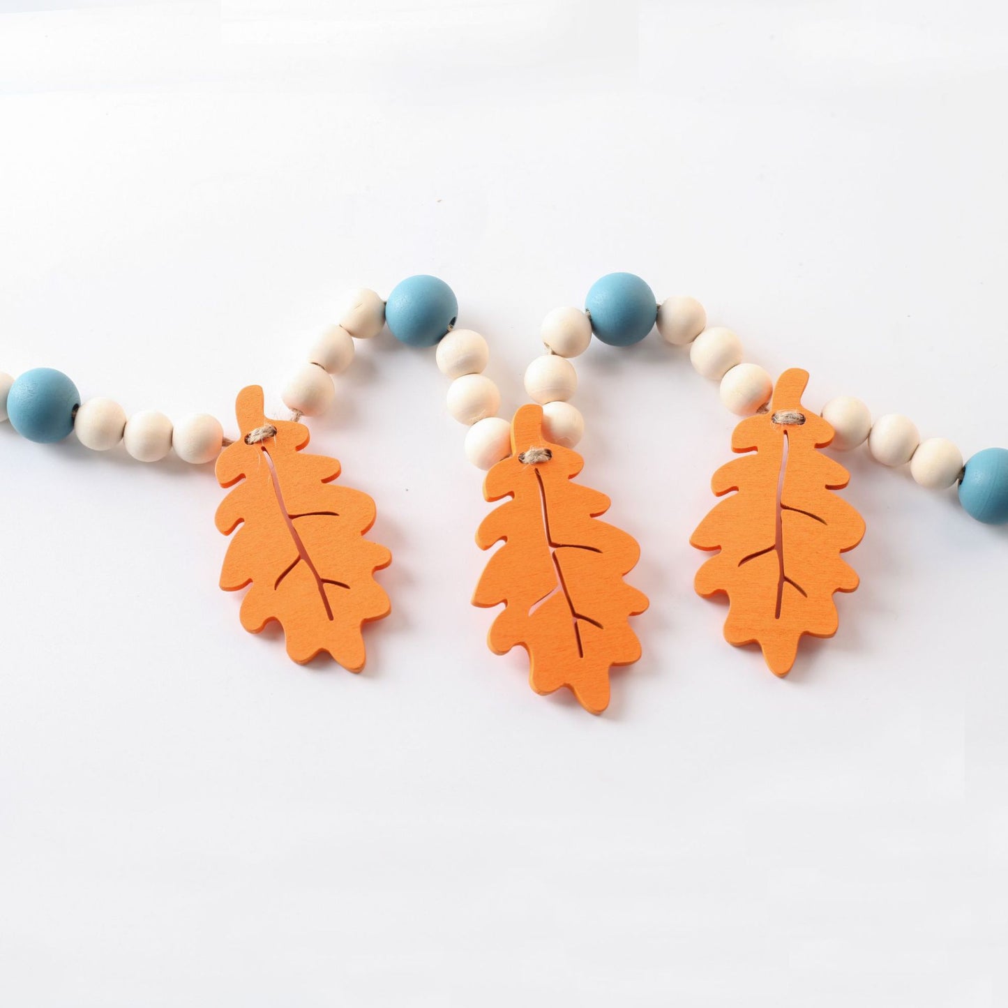 Natural Wooden Bead Garland with Tassels | Rustic Farmhouse Home Décor